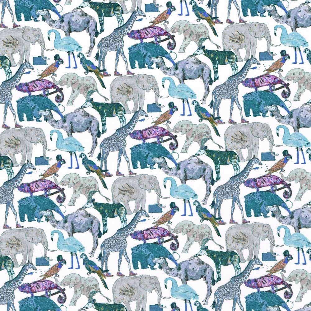 Liberty Fabric Tana Lawn Queue for the Zoo G-CC