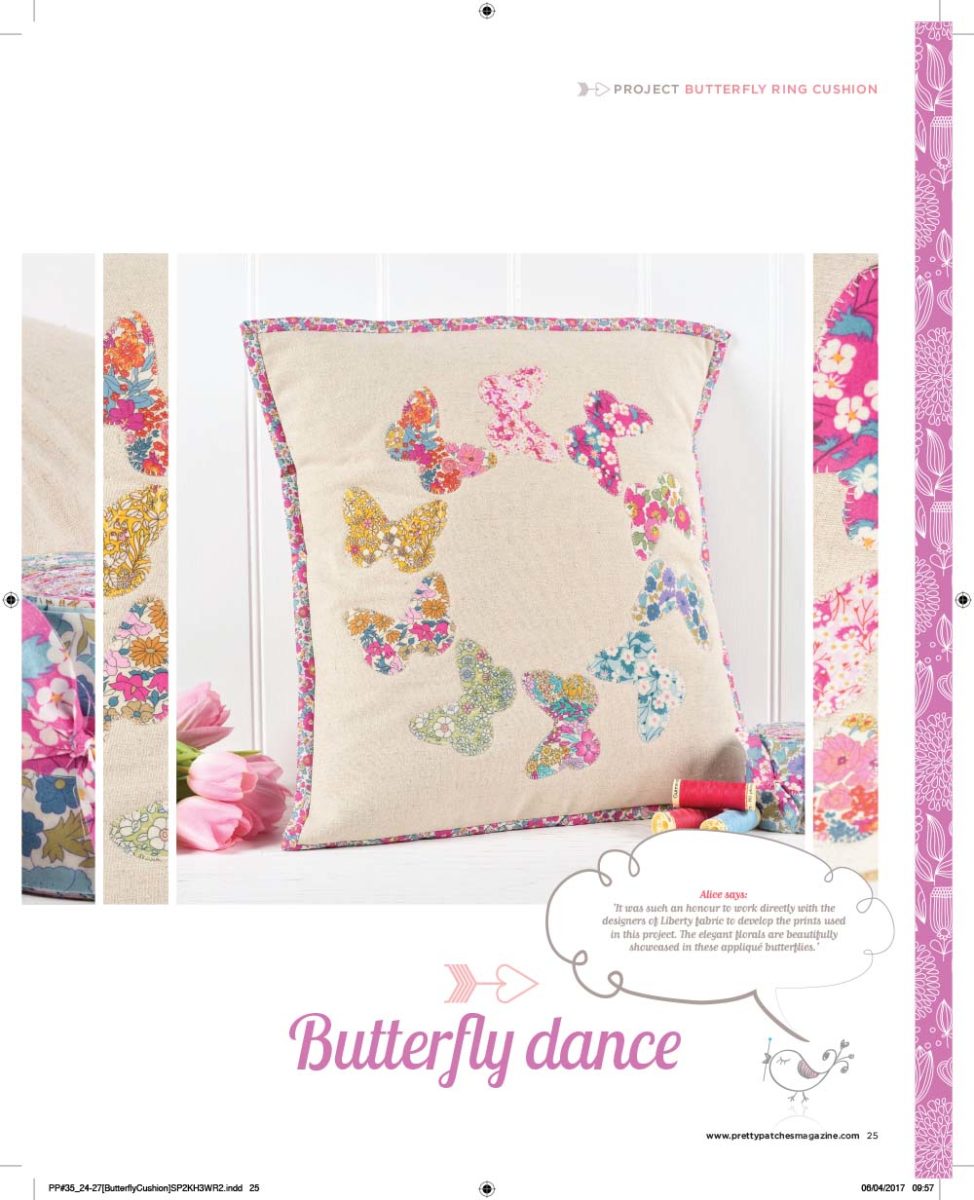 Beautiful Liberty butterfly cushion