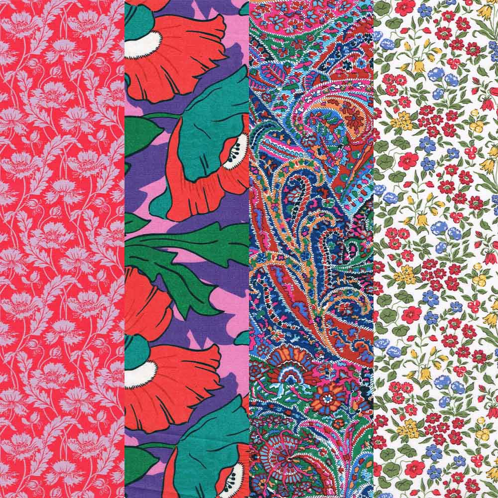 Liberty Fabric Tana Lawn® 4 Fat Quarters Rouge Blooms Selection 305 - Alice  Caroline - Liberty fabric, patterns, kits and more - Liberty of London  fabric online