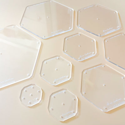 Hexagon Acrylic Cutting Template Set