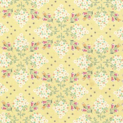 Yellow Geometric Floral Fabric