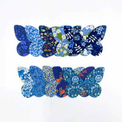 Blue Fabric Butterfly Shapes