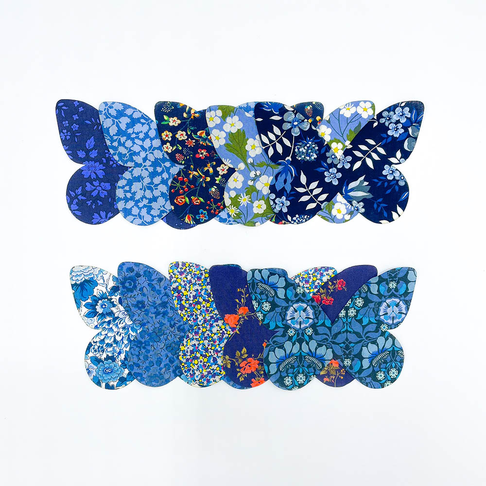 Blue Fabric Butterfly Shapes