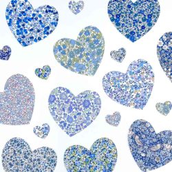 Pre-Cut Liberty Tana Lawn Fabrics Selection Blue Hearts