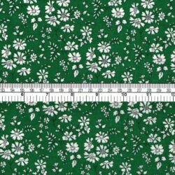 Emerald Green Floral Oilcloth Fabric