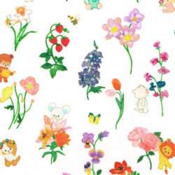 Flower Tree Japanese Cotton Fabric