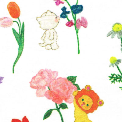 Animal And Flower Printed Fabric
