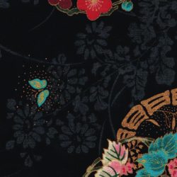 Black Japanese Printed Fabric