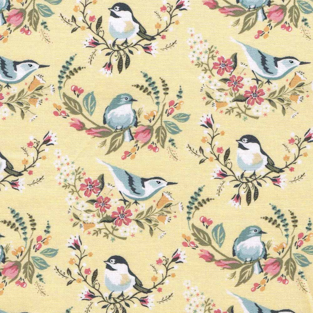 Yellow Bird Print Cotton
