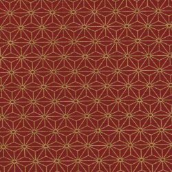 Japanese Printed Cotton Minna Star Red & Gold