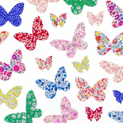Pre-Cut Liberty Tana Lawn Fabrics Selection Rainbow Butterflies