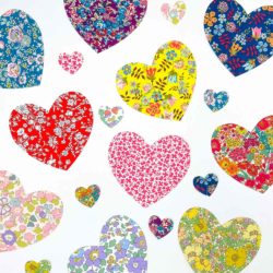 Pre-Cut Liberty Tana Lawn Fabrics Selection Rainbow Hearts