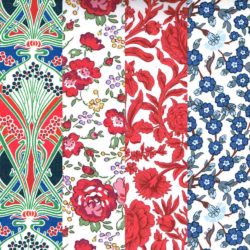 Liberty Tana Lawn Fabric Red, White and Blue Fat Quarter Bundle