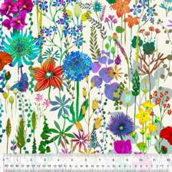 Sally Kelly Cotton Fabric Bright Large floral