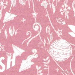 Dusky Pink Star Space Print Fabric