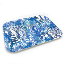 Blue Tropical Floral Print Tray