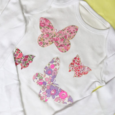 Pink Butterfly Baby Grow