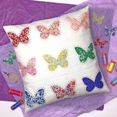 Appliquéd Butterfly cushion