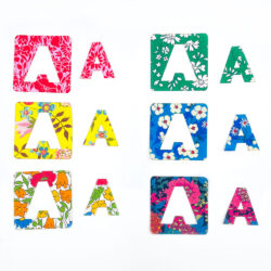 Liberty Fabric Alphabet Pre-Cut Shapes in Bright Prints
