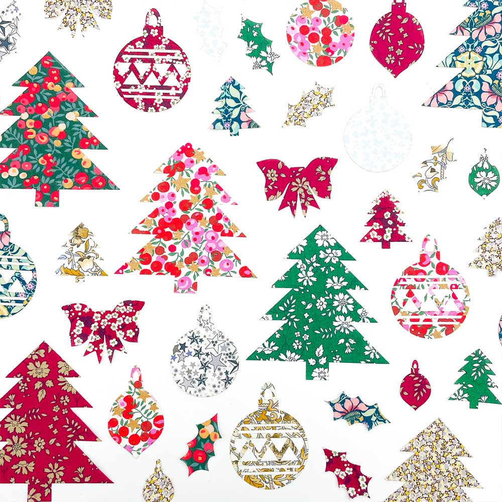 Traditional Christmas Fabric Shapes | Liberty Fabric | Alice Caroline Ltd